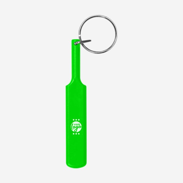 REF CK35 3D CRICKET BAT KEYRING LIME NEON GREEN 1