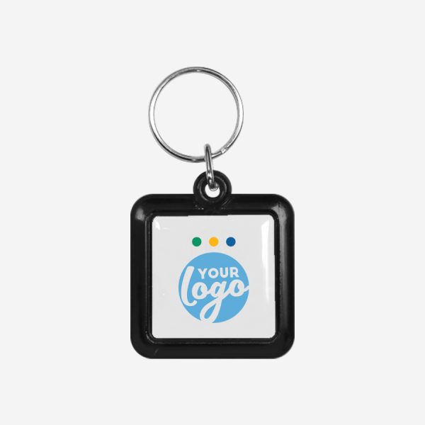 CK49 Square Keyring 2 REF CK49 DOMED SQUARE KEYRING BLACK 1