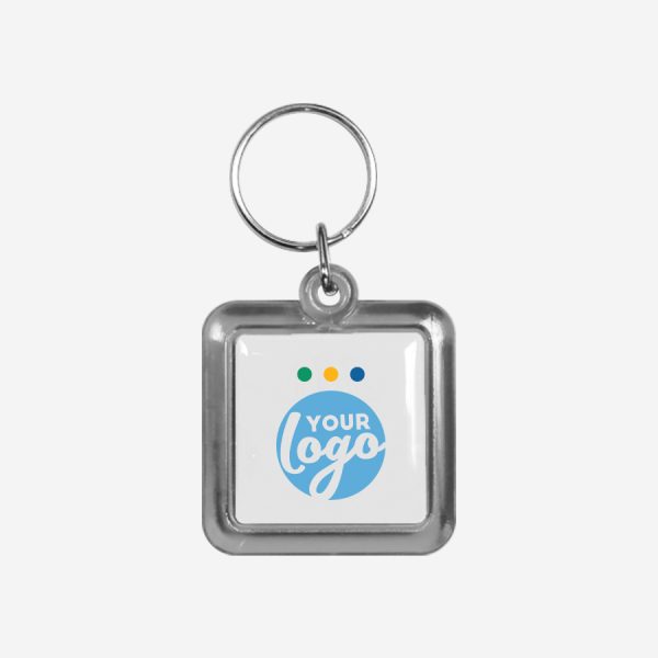 CK49 Square Keyring 4 REF CK49 DOMED SQUARE KEYRING GRAY 1