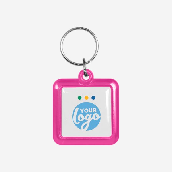 CK49 Square Keyring 1 REF CK49 DOMED SQUARE KEYRING MAGENTA 1