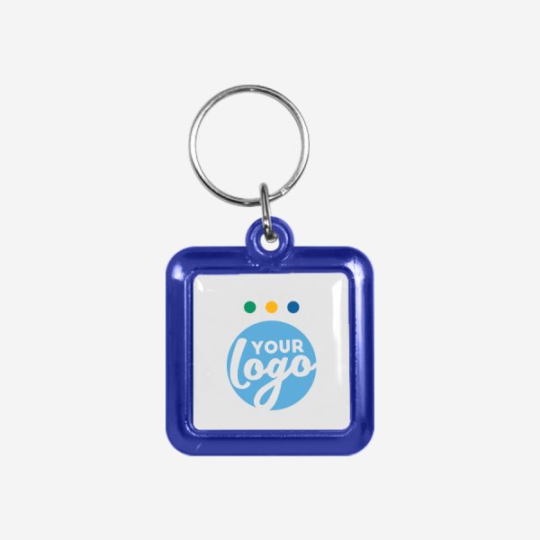 CK49 Square Keyring 8 REF CK49 DOMED SQUARE KEYRING ROYAL BLUE 1