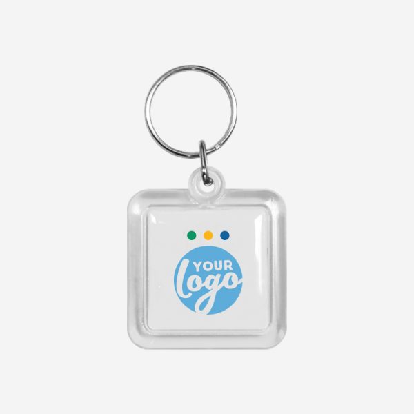CK49 Square Keyring 3 REF CK49 DOMED SQUARE KEYRING WHITE 1