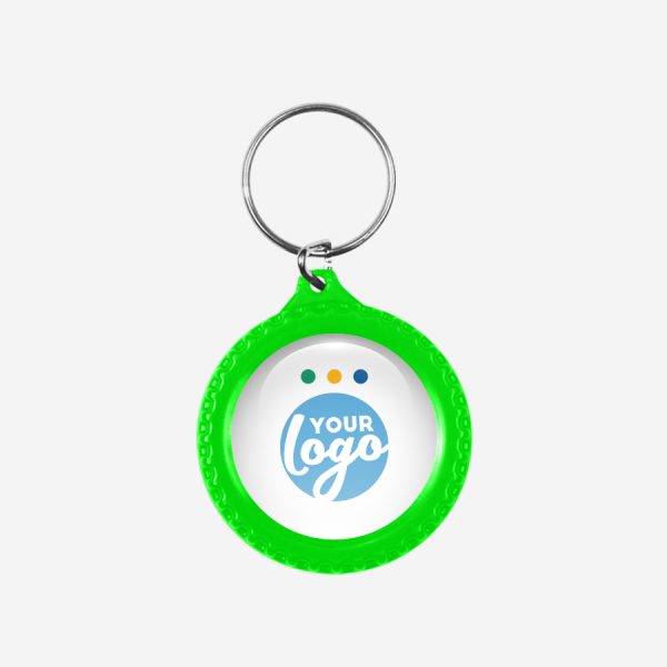 CK54 Tyre Keyring 10 REF CK55 DOMED TYRE KEYRING LIME NEON GREEN 1