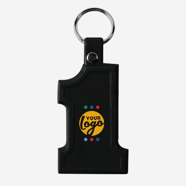 CK24 No 1 Keyring 2 LM WEB Product CK24 SOFT PLASTIC NO 1 KEYRING BLACK
