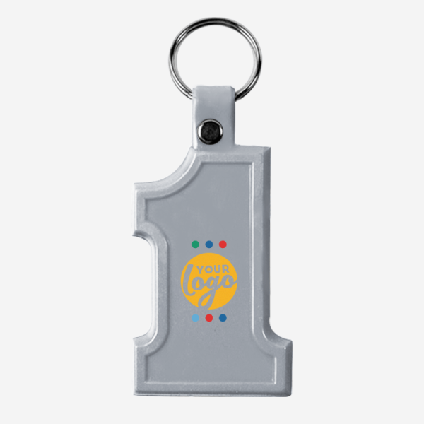 CK24 No 1 Keyring 4 LM WEB Product CK24 SOFT PLASTIC NO 1 KEYRING COOL GREY