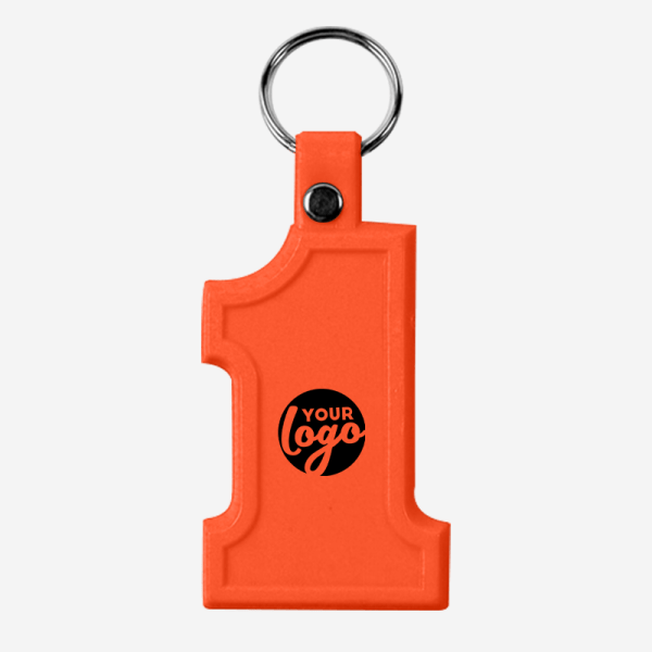 CK24 No 1 Keyring 15 LM WEB Product CK24 SOFT PLASTIC NO 1 KEYRING ORANGE