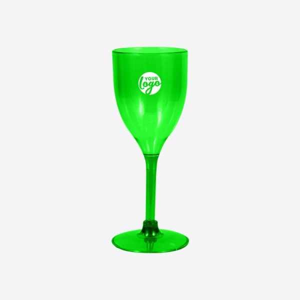 REF 470 WINE GLASS CLEAR 200ML LIME NEON GREEN