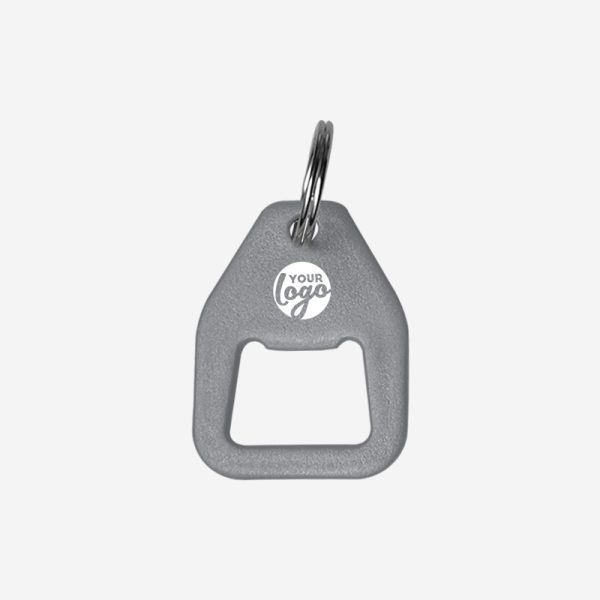 REF BO12 NYLON BOTTLE OPENER KEYRING GRAY