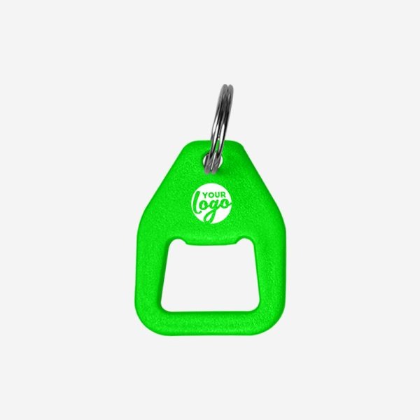 REF BO12 NYLON BOTTLE OPENER KEYRING LIME NEON GREEN