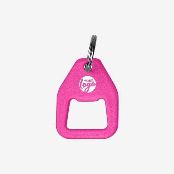 REF BO12 NYLON BOTTLE OPENER KEYRING MAGENTA