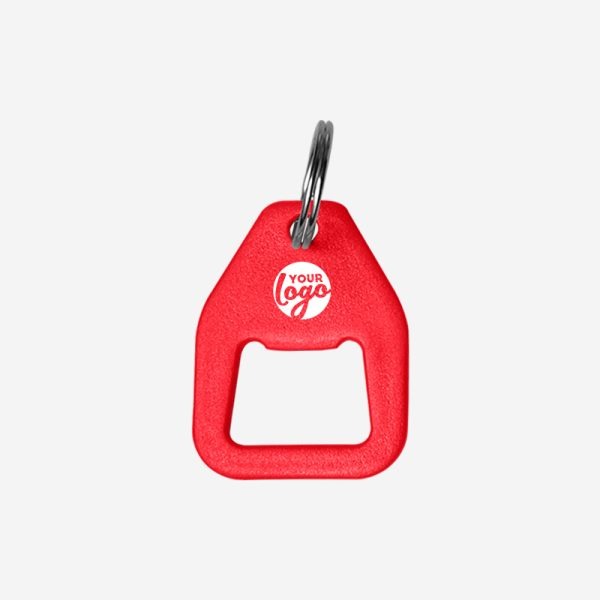 REF BO12 NYLON BOTTLE OPENER KEYRING RED