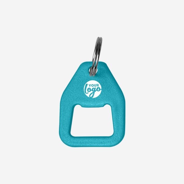 REF BO12 NYLON BOTTLE OPENER KEYRING TURQUOISE