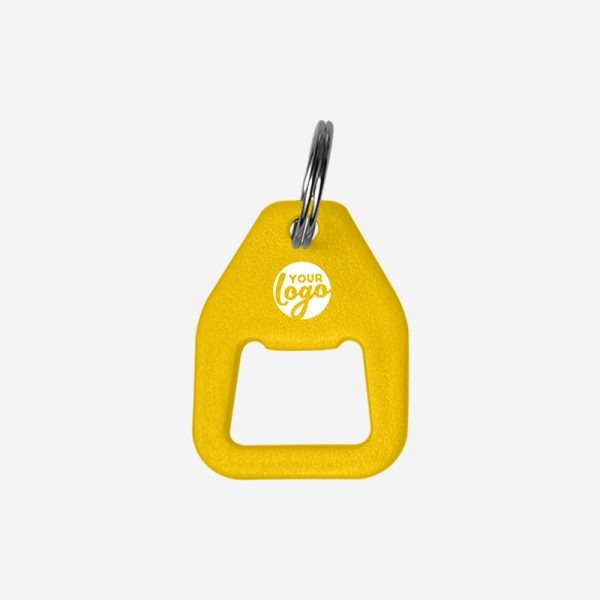 REF BO12 NYLON BOTTLE OPENER KEYRING YELLOW
