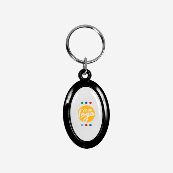 REF CK51 DOMED OVAL KEYRING BLACK
