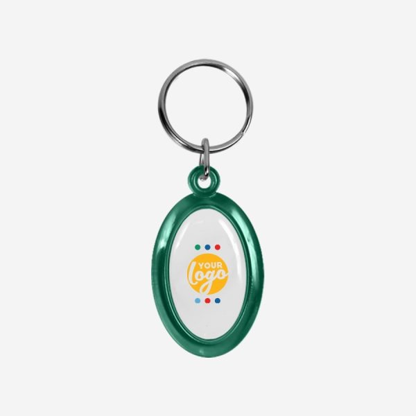REF CK51 DOMED OVAL KEYRING BOTTLE GREEN