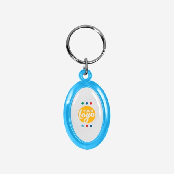 REF CK51 DOMED OVAL KEYRING CYAN