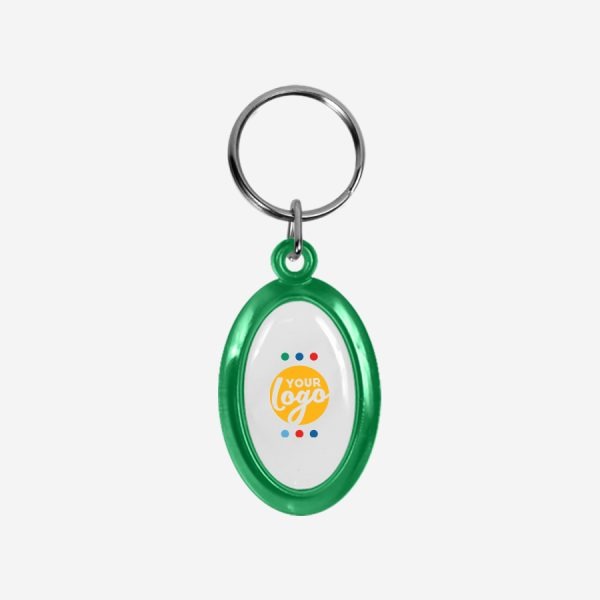REF CK51 DOMED OVAL KEYRING EMERALD GREEN