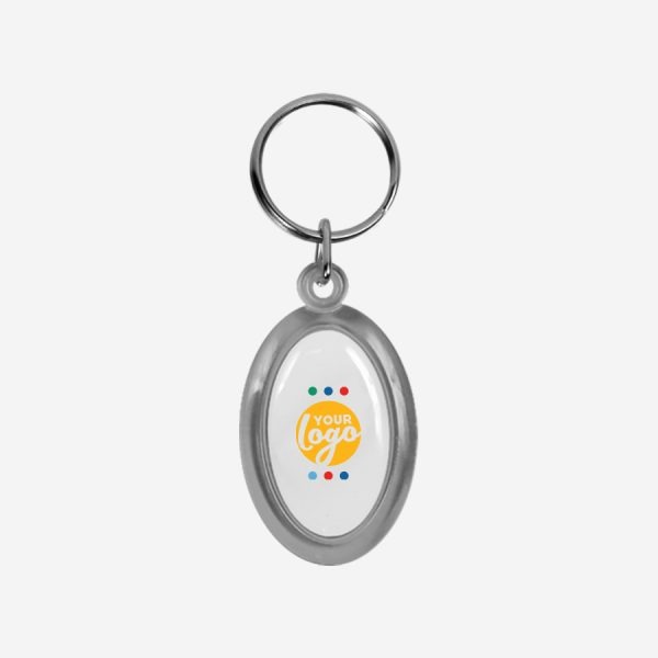 REF CK51 DOMED OVAL KEYRING GRAY