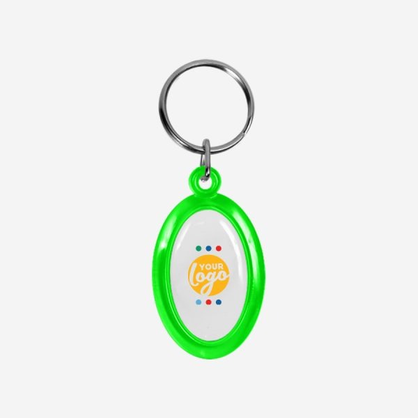 REF CK51 DOMED OVAL KEYRING LIME NEON GREEN