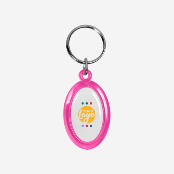 REF CK51 DOMED OVAL KEYRING MAGENTA