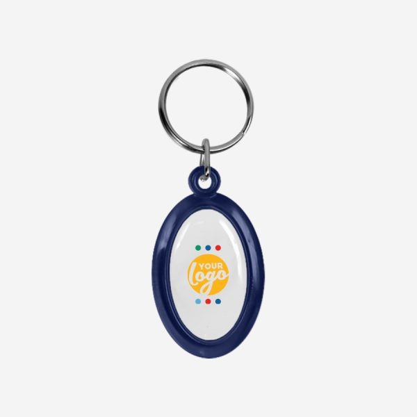 REF CK51 DOMED OVAL KEYRING NAVY BLUE