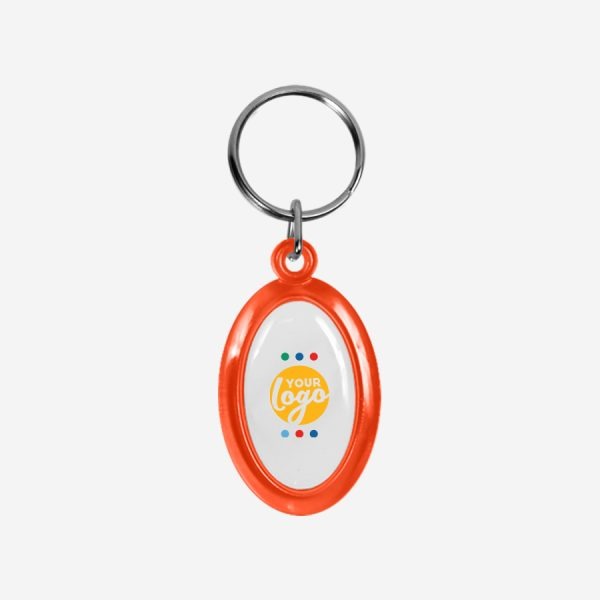 REF CK51 DOMED OVAL KEYRING ORANGE