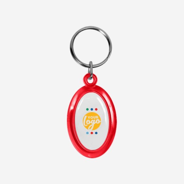REF CK51 DOMED OVAL KEYRING RED