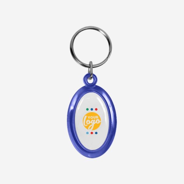REF CK51 DOMED OVAL KEYRING ROYAL BLUE
