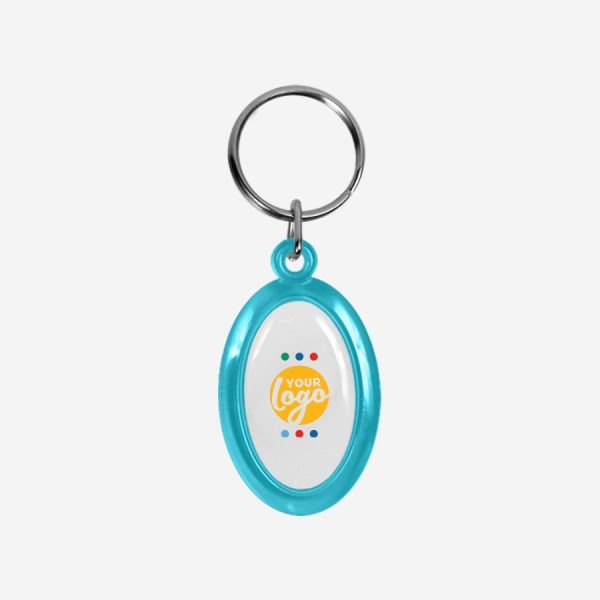 REF CK51 DOMED OVAL KEYRING TURQUOISE