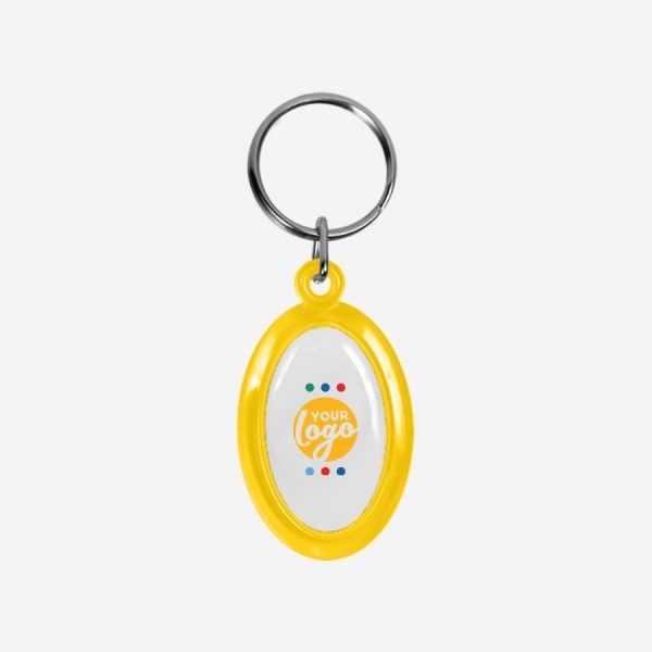 REF CK51 DOMED OVAL KEYRING YELLOW