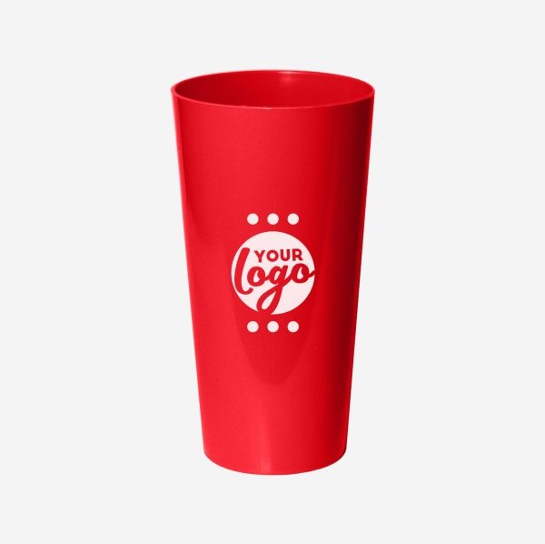 Ref. 486PP – Tumbler Large Polypropylene 600ml Red Pad