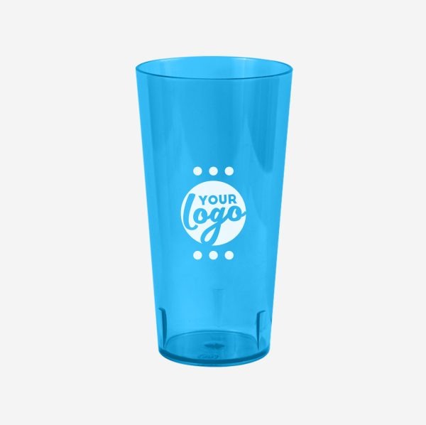 Ref. 486PS – Tumbler Large Polystyrene 600ml Clear Cyan Pad