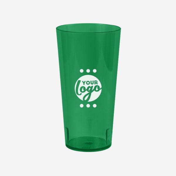 Ref. 486PS – Tumbler Large Polystyrene 600ml Clear Emerald Green Pad