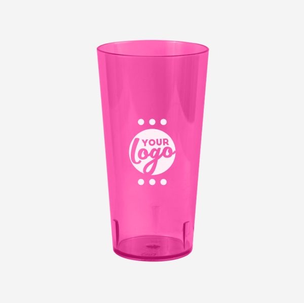 Ref. 486PS – Tumbler Large Polystyrene 600ml Clear Magenta Pad