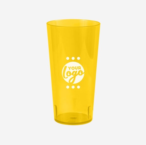 Ref. 486PS – Tumbler Large Polystyrene 600ml Clear Yellow Pad