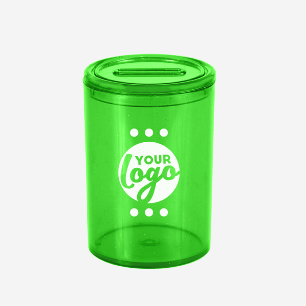LM WEB Product Ref 727PS Round Money Box Lime Neon New