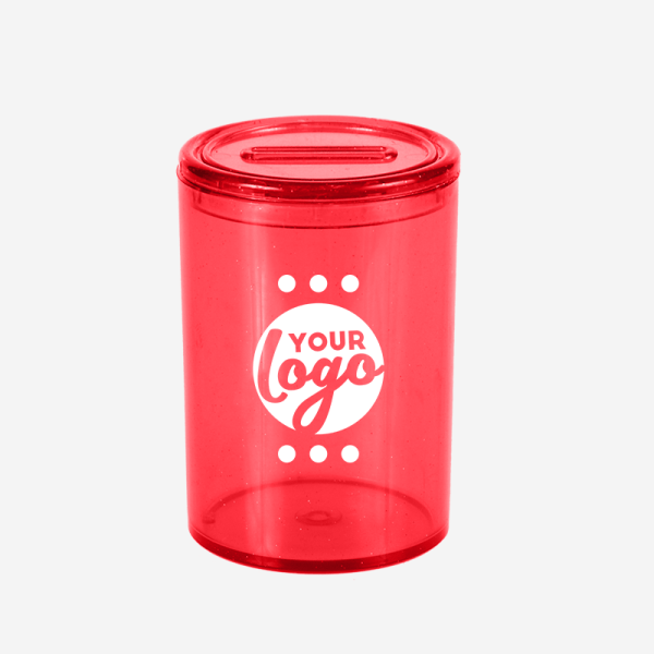 LM WEB Product Ref 727PS Round Money Box Red