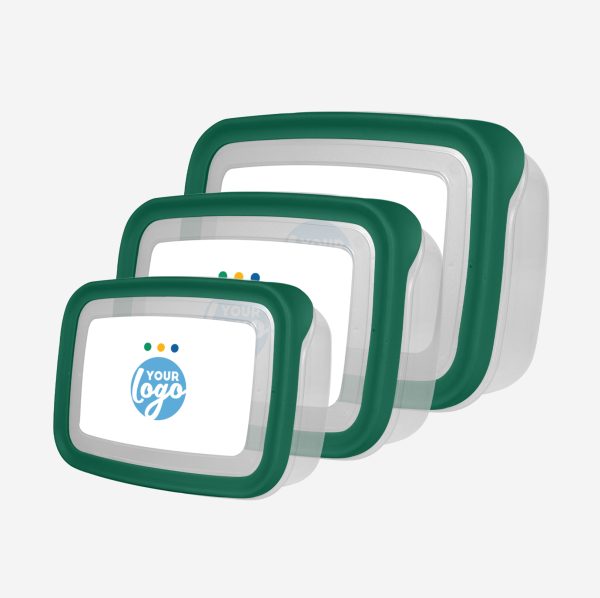PLASTIC CONTAINER SET STICKER B GREEN