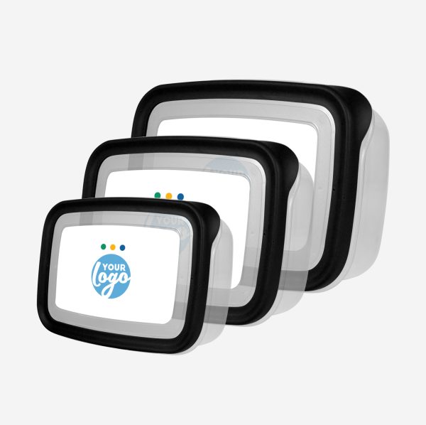 PLASTIC CONTAINER SET STICKER BLACK
