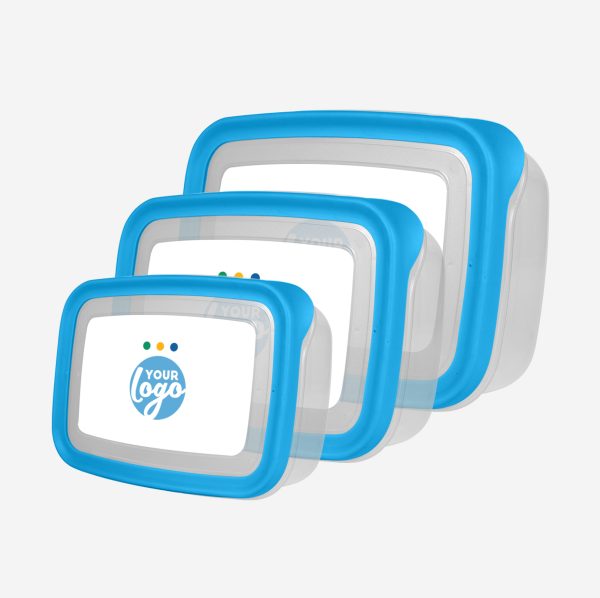 PLASTIC CONTAINER SET STICKER CYAN
