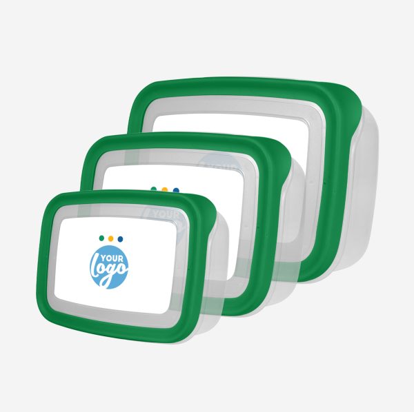 PLASTIC CONTAINER SET STICKER E GREEN