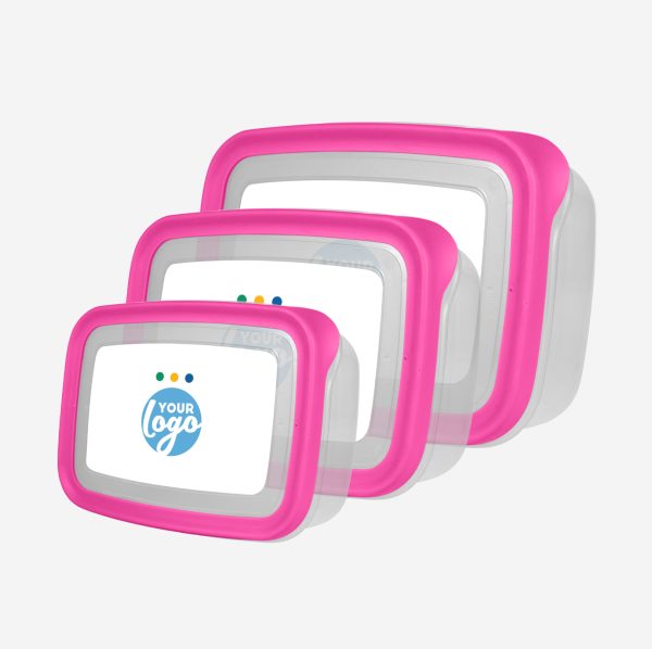 PLASTIC CONTAINER SET STICKER MAGENTA