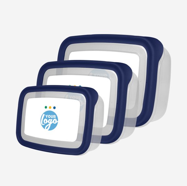 PLASTIC CONTAINER SET STICKER N BLUE