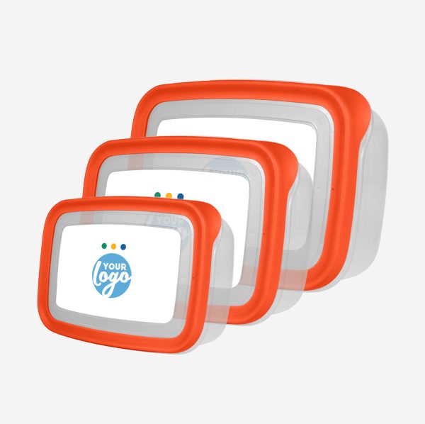 PLASTIC CONTAINER SET STICKER ORANGE
