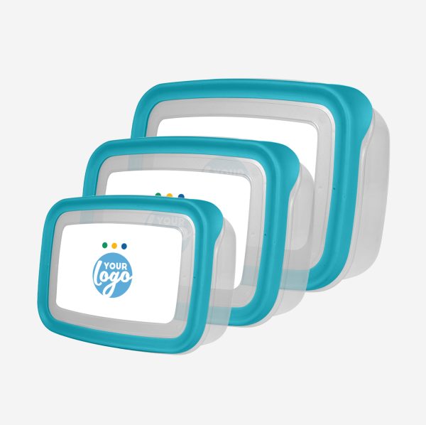PLASTIC CONTAINER SET STICKER TURQUOI
