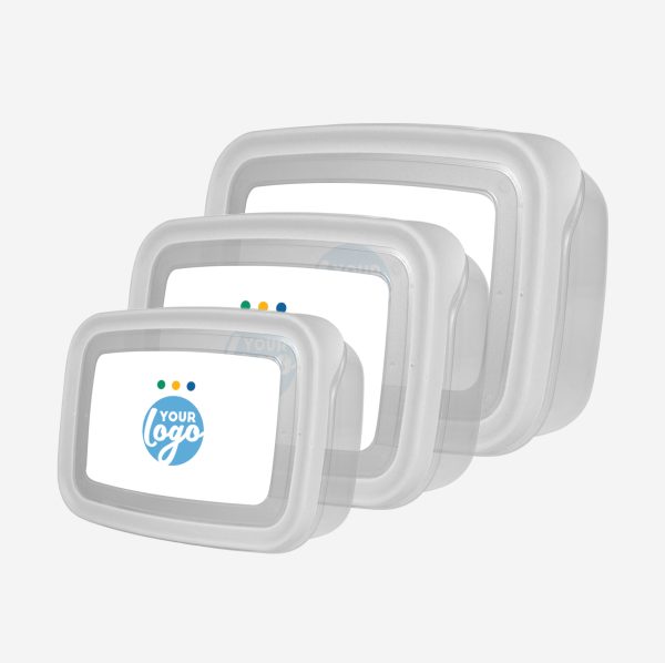 PLASTIC CONTAINER SET STICKER WHITE