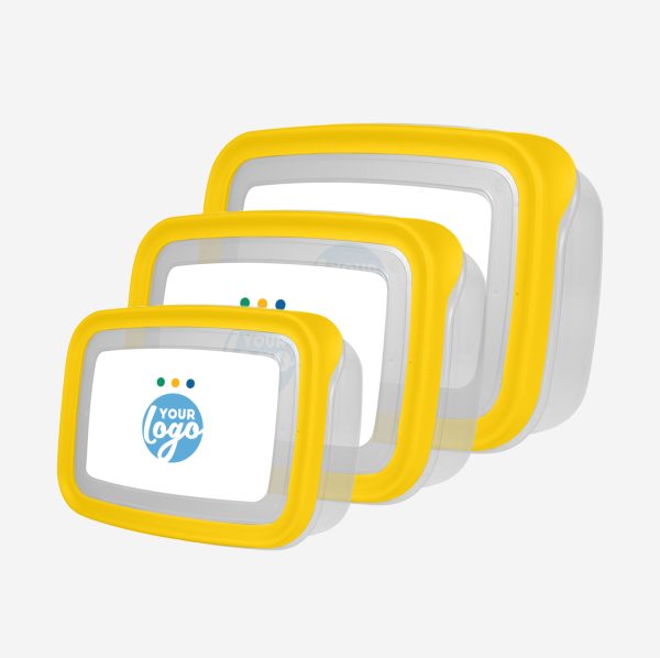 PLASTIC CONTAINER SET STICKER YELLOW