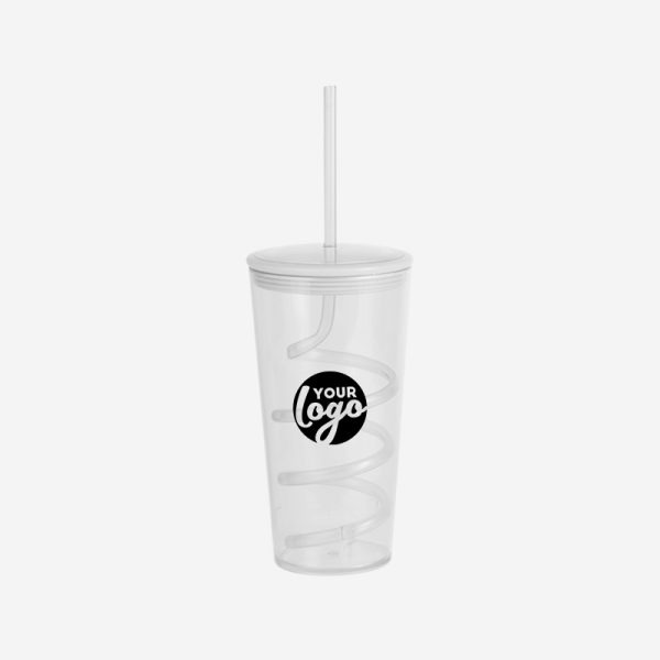 REF 485 TORNADO TUMBLER W STRAW 600M CLEAR