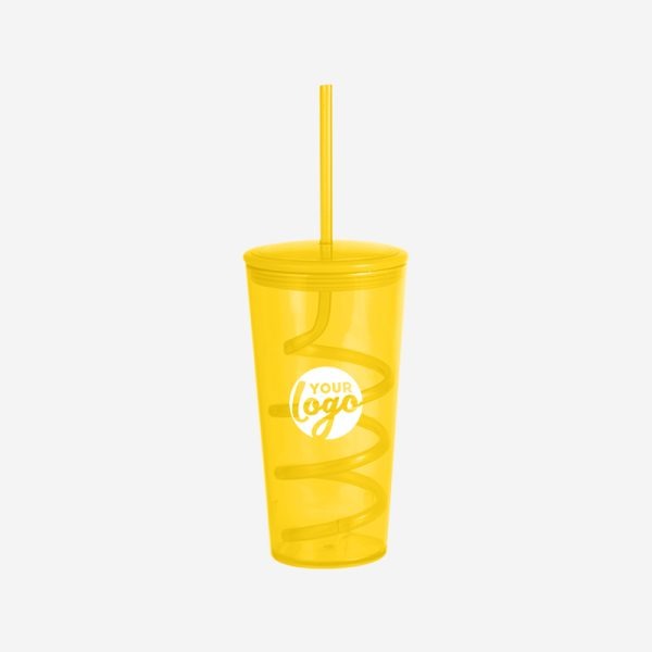 REF 485 TORNADO TUMBLER W STRAW 600M YELLOW