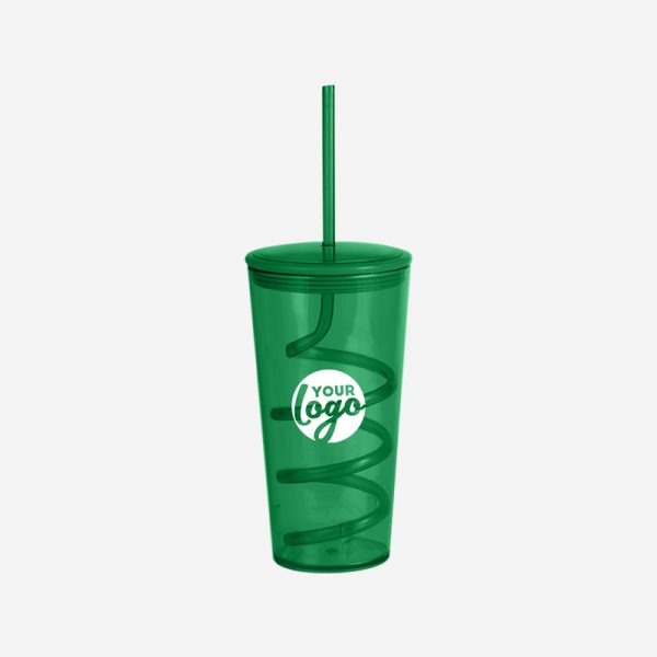REF 485 TORNADO TUMBLER W STRAW 600ML E GREEN